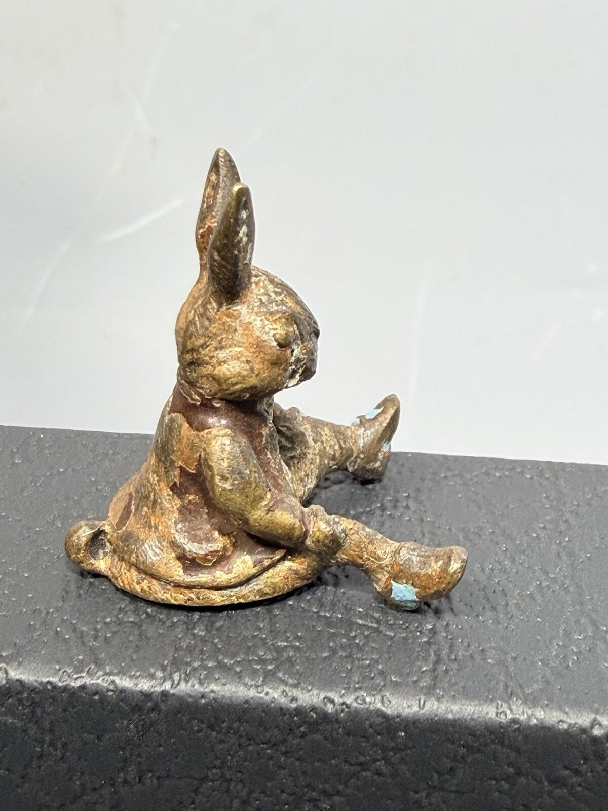 Benjamin Bunny Miniature Cold Painted Bronze Figure - Unsigned - Beatrix Potter