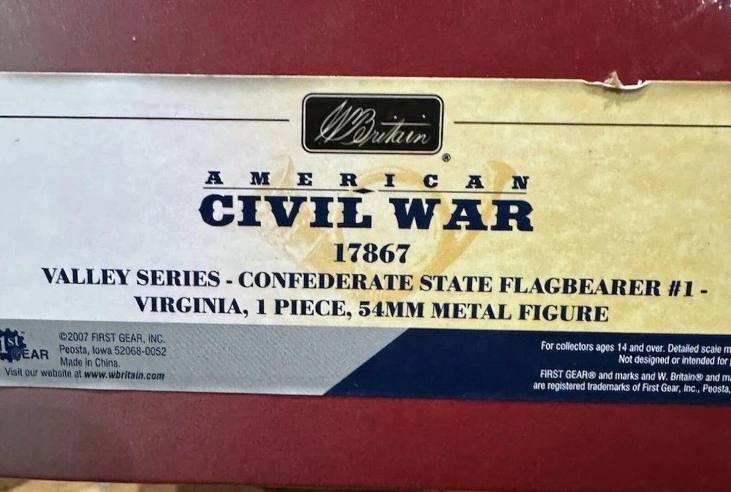 Britains AMERICAN CIVIL WAR #17867 Confederate State bearer. NEW