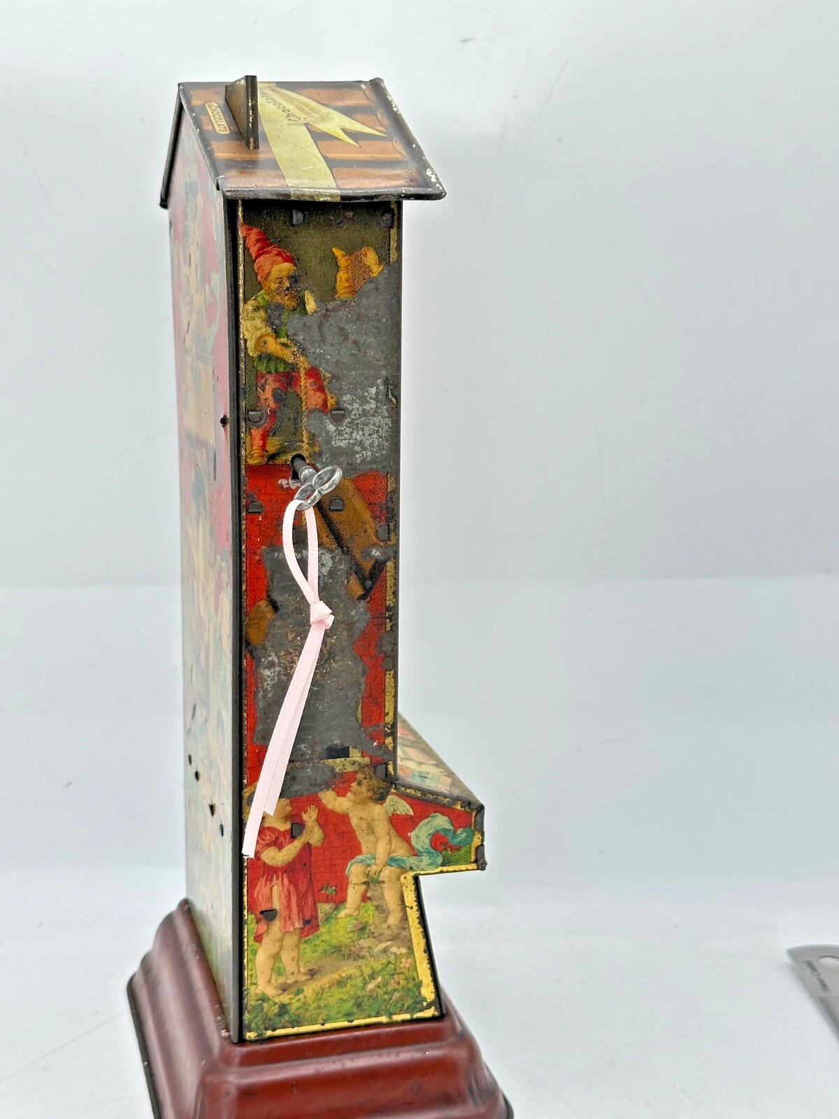 Stollwerck "Victoria" Tin Litho Money Box & Candy Dispenser — Very Rare German