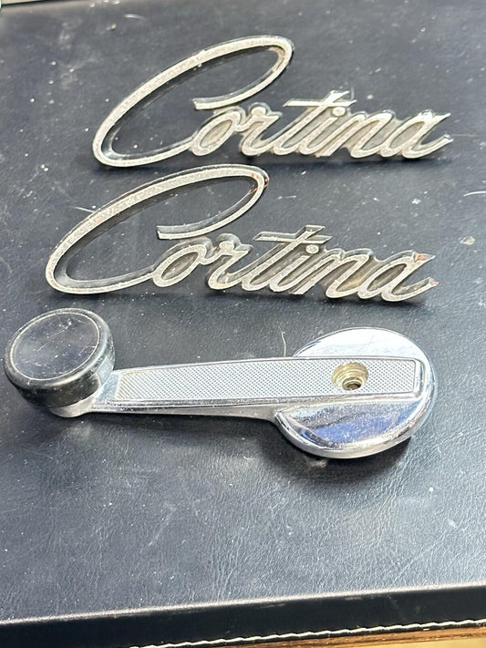 Ford Cortina MK 1 Rear Badges And Window Winder Classic Car