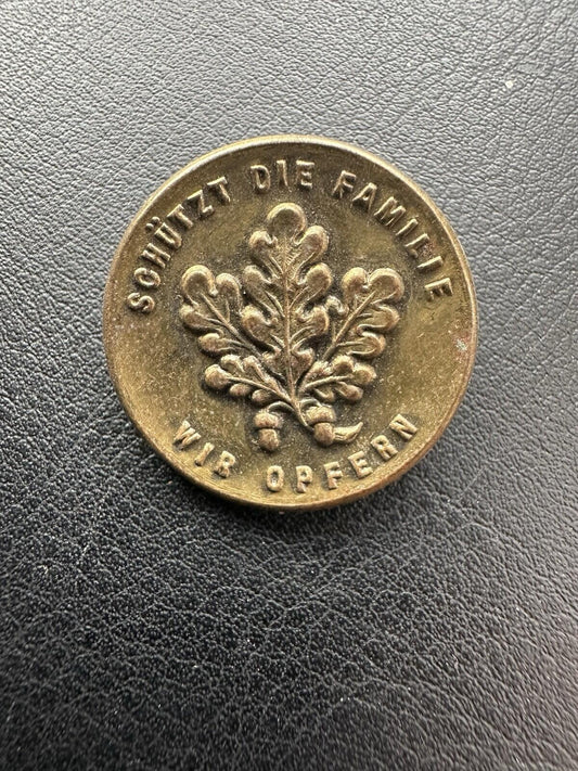 WW2 German Tinnie .winter Welfare Fern Verkehr Original ! Brass