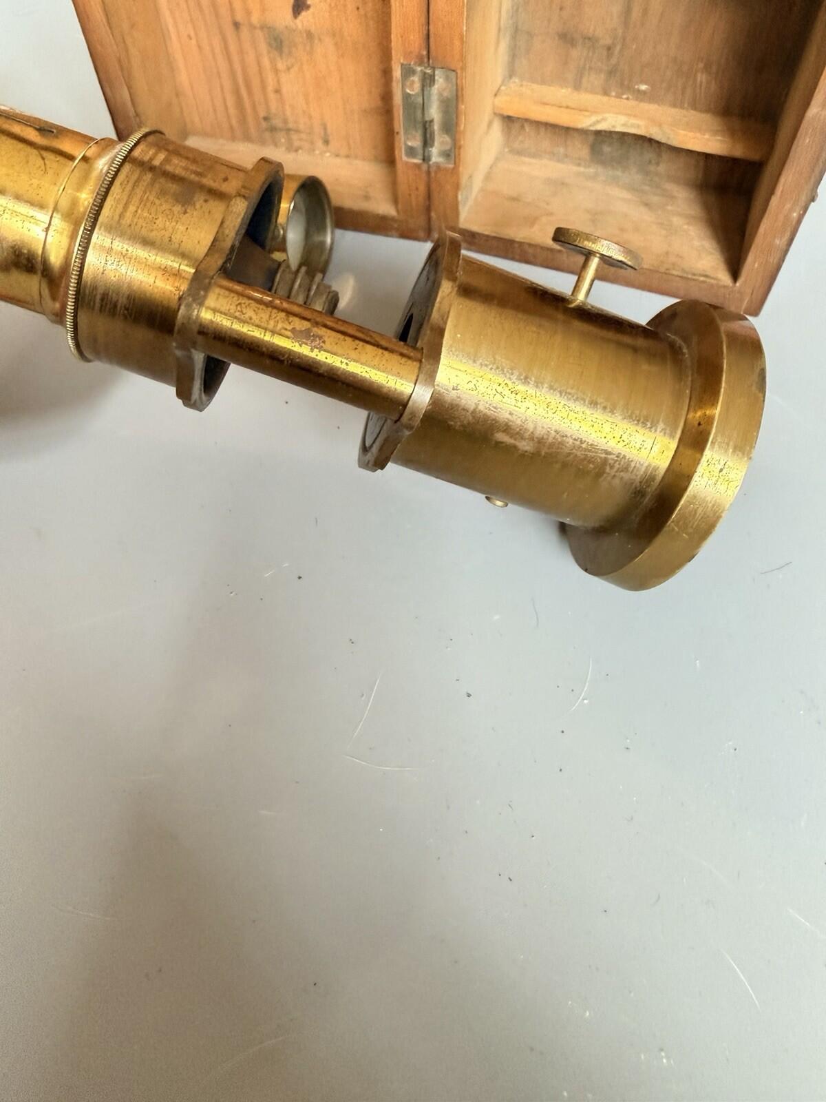 Victorian Brass Field Microscope London Optician Scientific Instrument