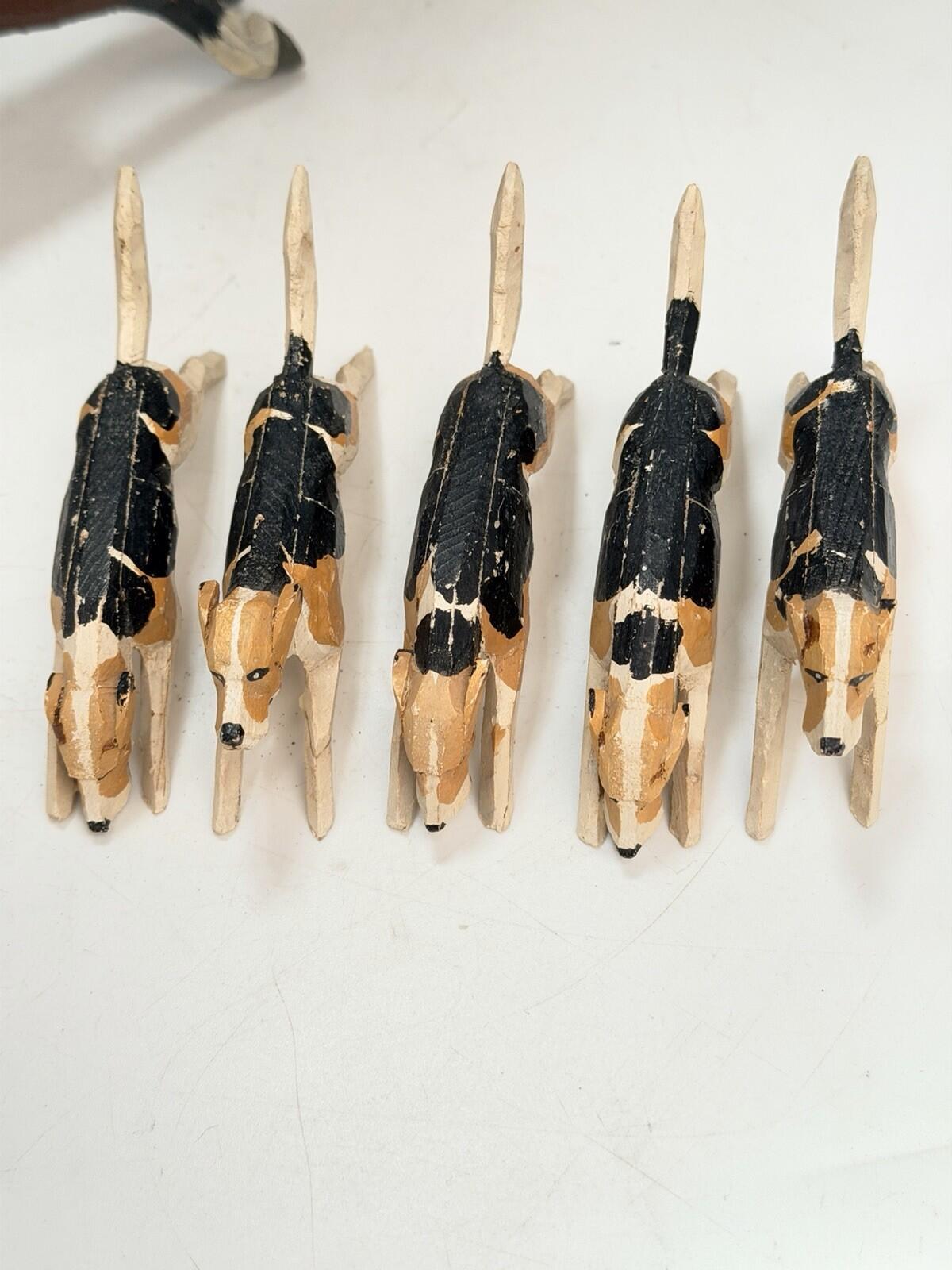 Forest Toys Brockenhurst rare hand carved hunt with fox Frank Whittingtons