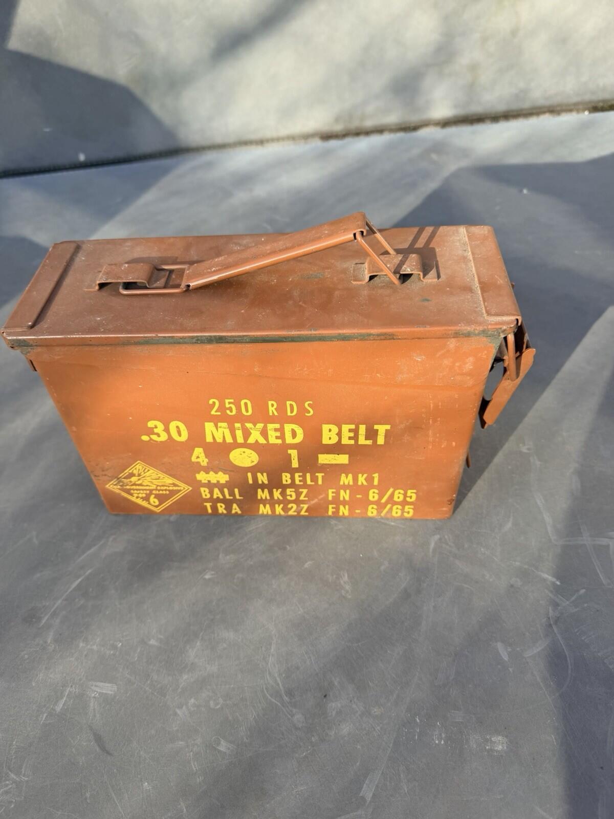 British Army 0.30mm  Cal Ammo Tin genuine item Original Paint 1970’s 250 Round