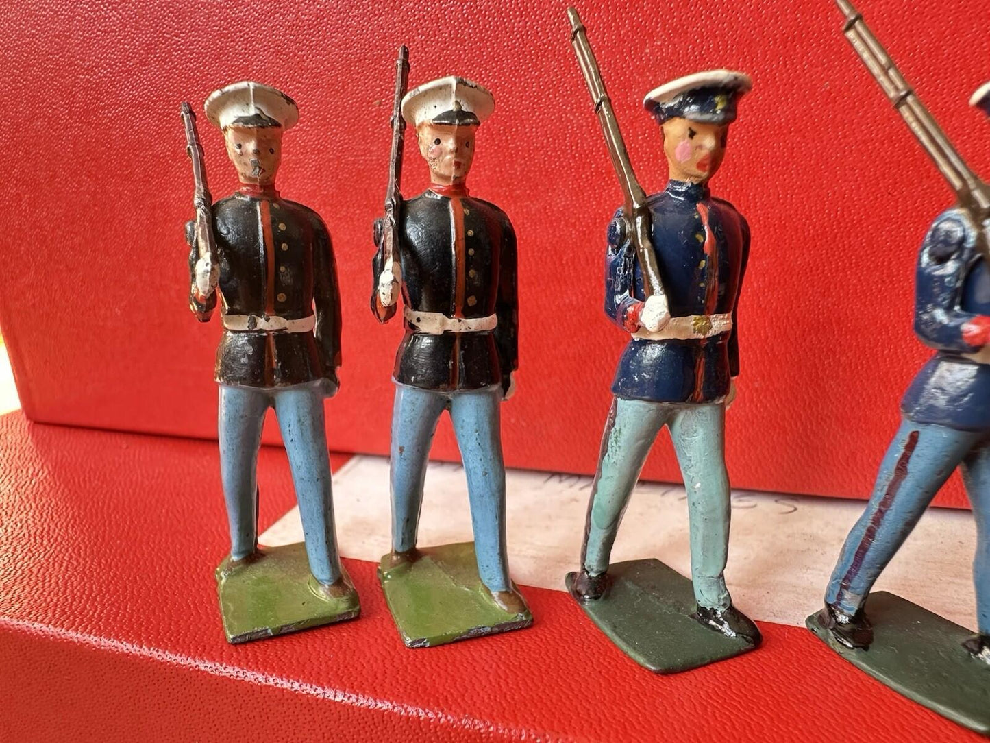W Britains Post War 1948 Set 228 U.S. Marines with White Caps Original Paint