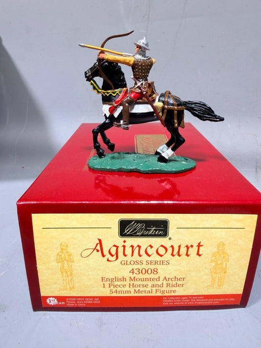 W.Britains #43008 AGINCOURT gloss ENGLISH MOUNTED ARCHER  NOS 54 mm 1/32