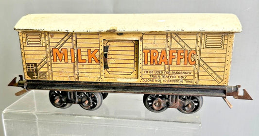 BING O gauge Bogie MILK TRAFFIC VAN sliding doors very good scarce C1929