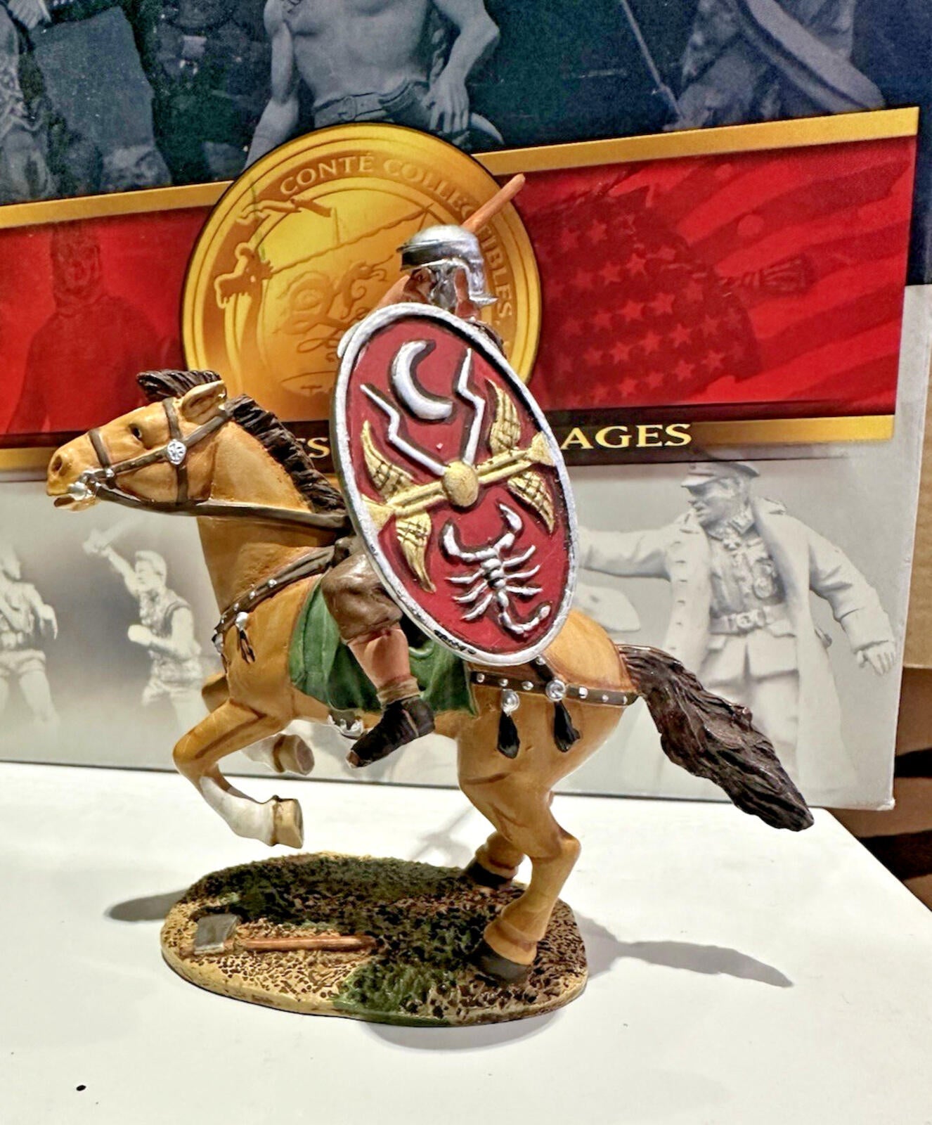 ROMAN EMPIRE SERIES- #SPQR006 MOUNTED ROMAN CAVALRYMAN NEW CONTE COLLECTABLES
