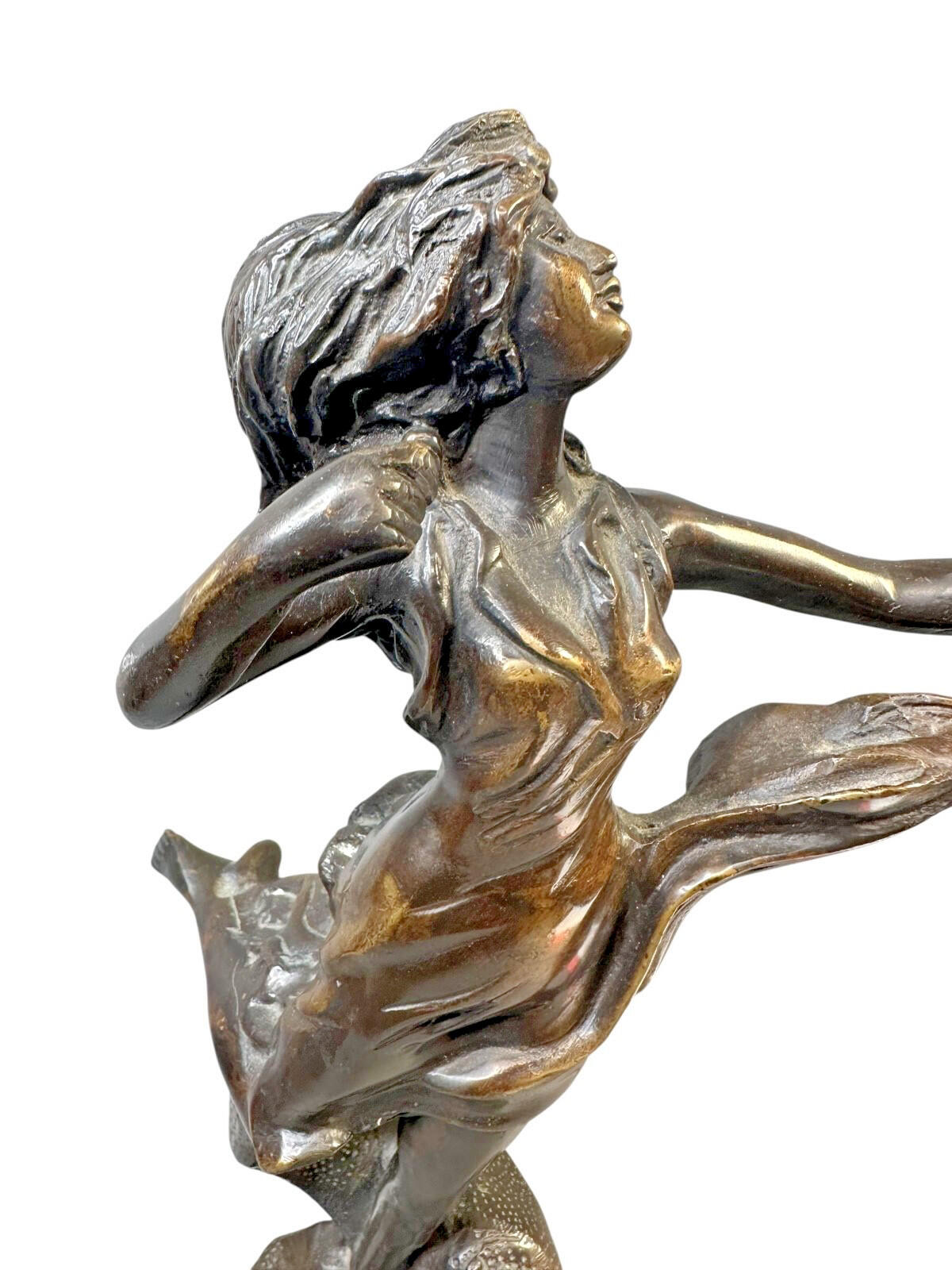 Antique Art Nouveau Bronze Sagittarius Lady Archer Statue c1900 Zodiac Fig 40cm