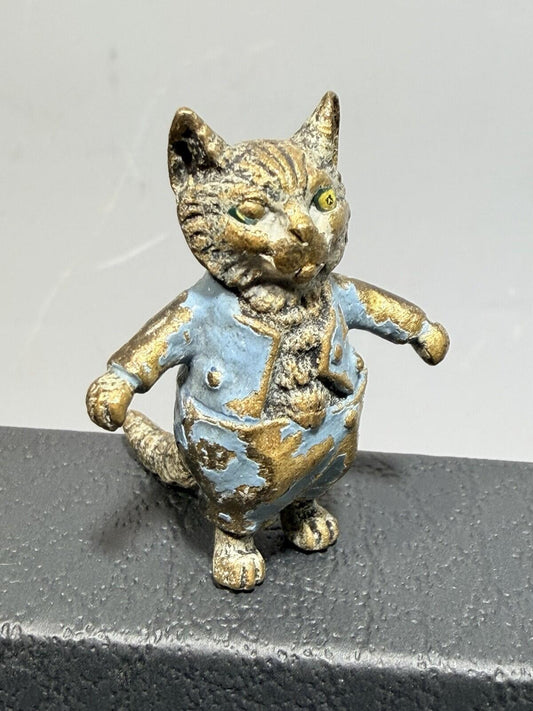 TOM KITTEN Miniature Cold Painted Bronze Figure - Unsigned - Beatrix Potter