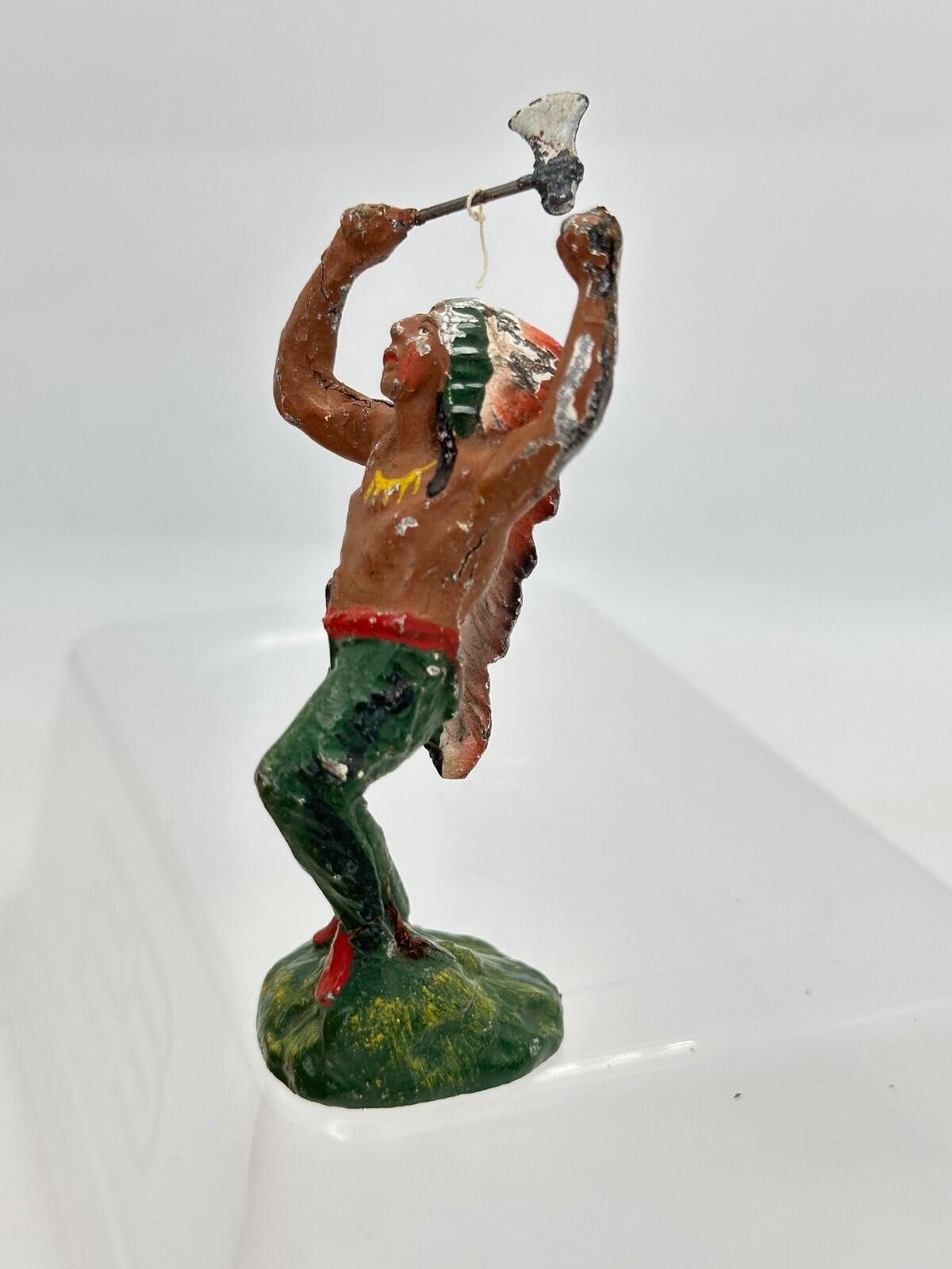 Elastolin Hausser German composite Indian dancing & tomahawk 6816 7CM SCALE