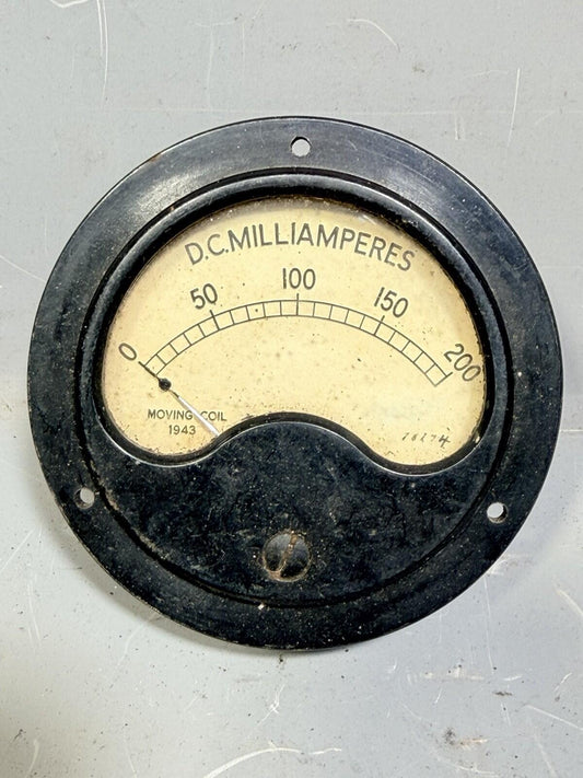 WW2 RAF  Cockpit VINTAGE Milliamperes Radio Fighter Bomber Gauge