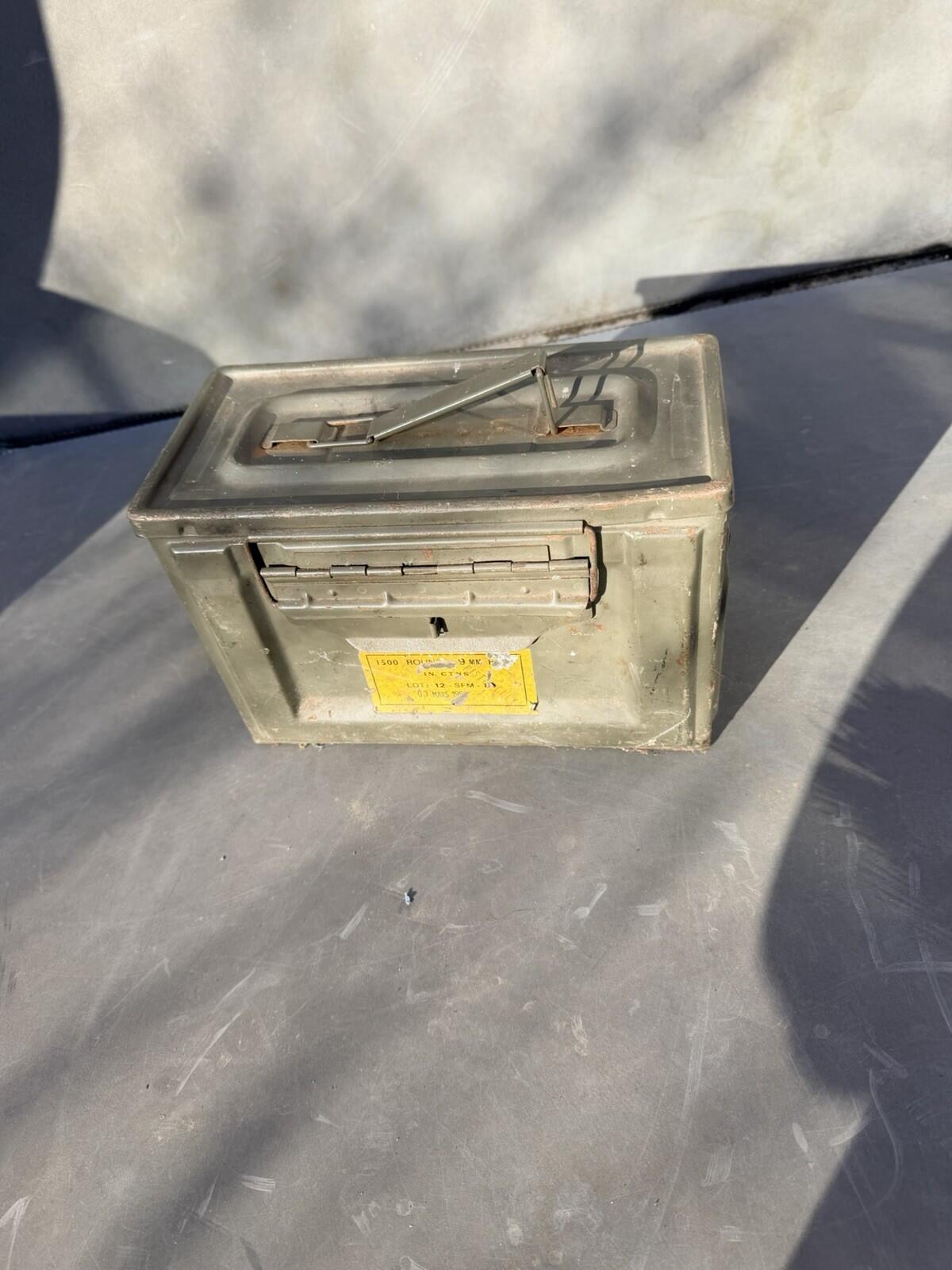 WW2 US Army 50 Cal Ammo Tin genuine item Original Paint