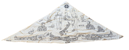 WW1 St John Ambulance Triangular Bandage Instruction Cloth First Aid Training