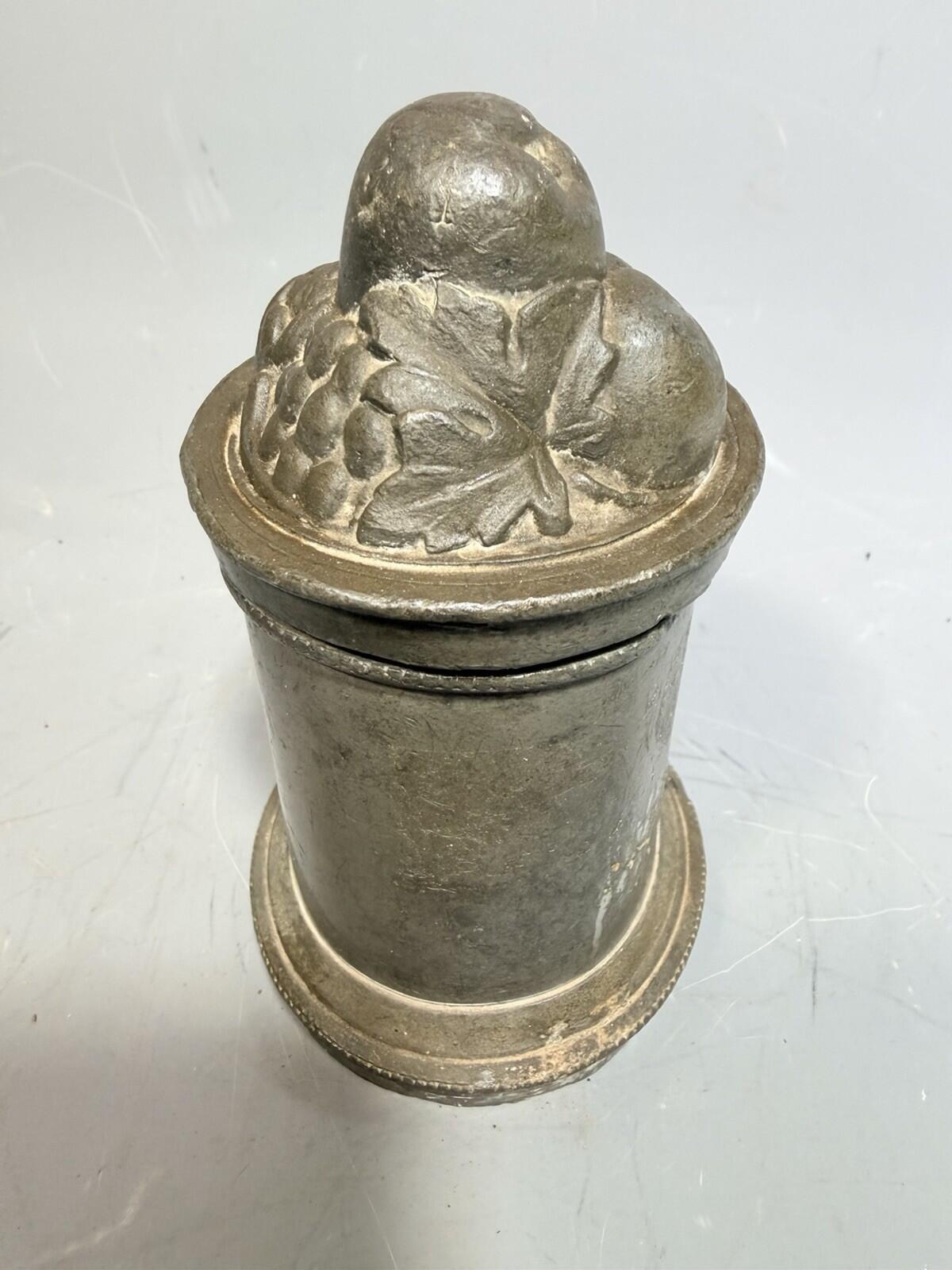 Antique Victorian Pewter Ornate Fancy Fruit Design Ice Cream Food Jelly Mould