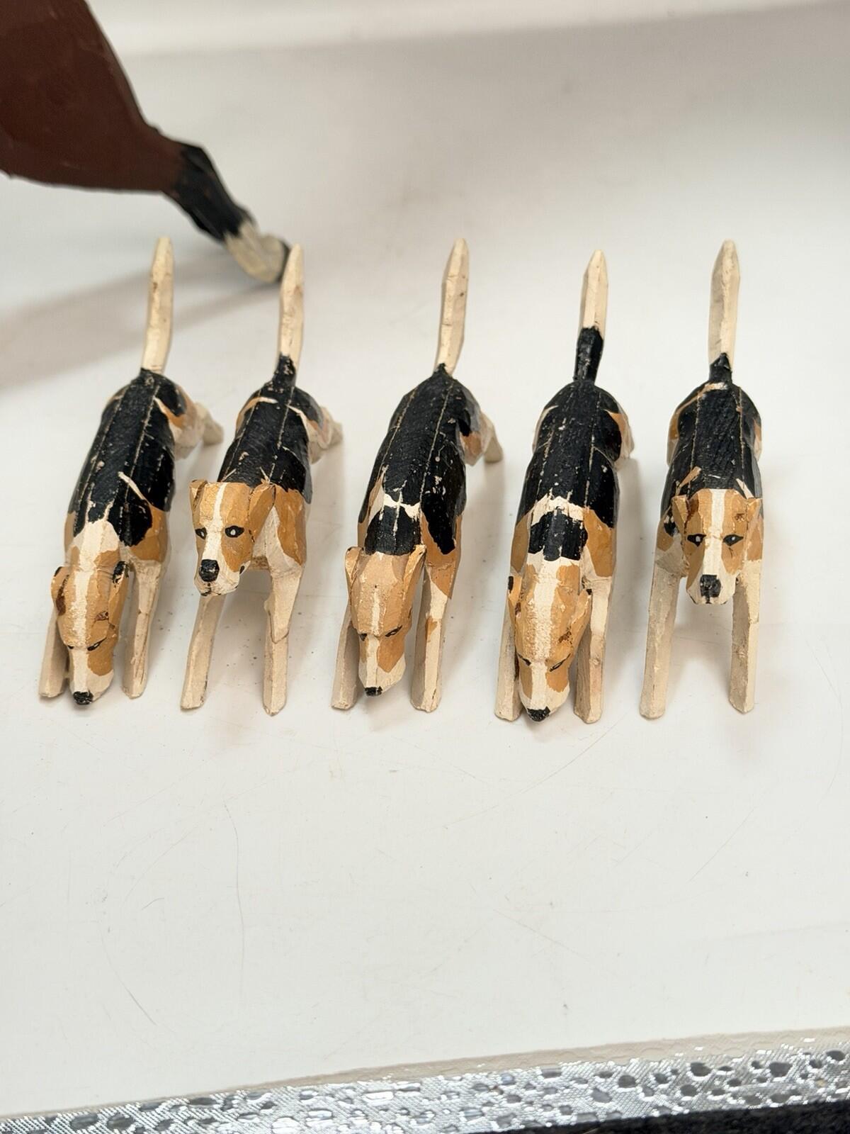 Forest Toys Brockenhurst rare hand carved hunt with fox Frank Whittingtons