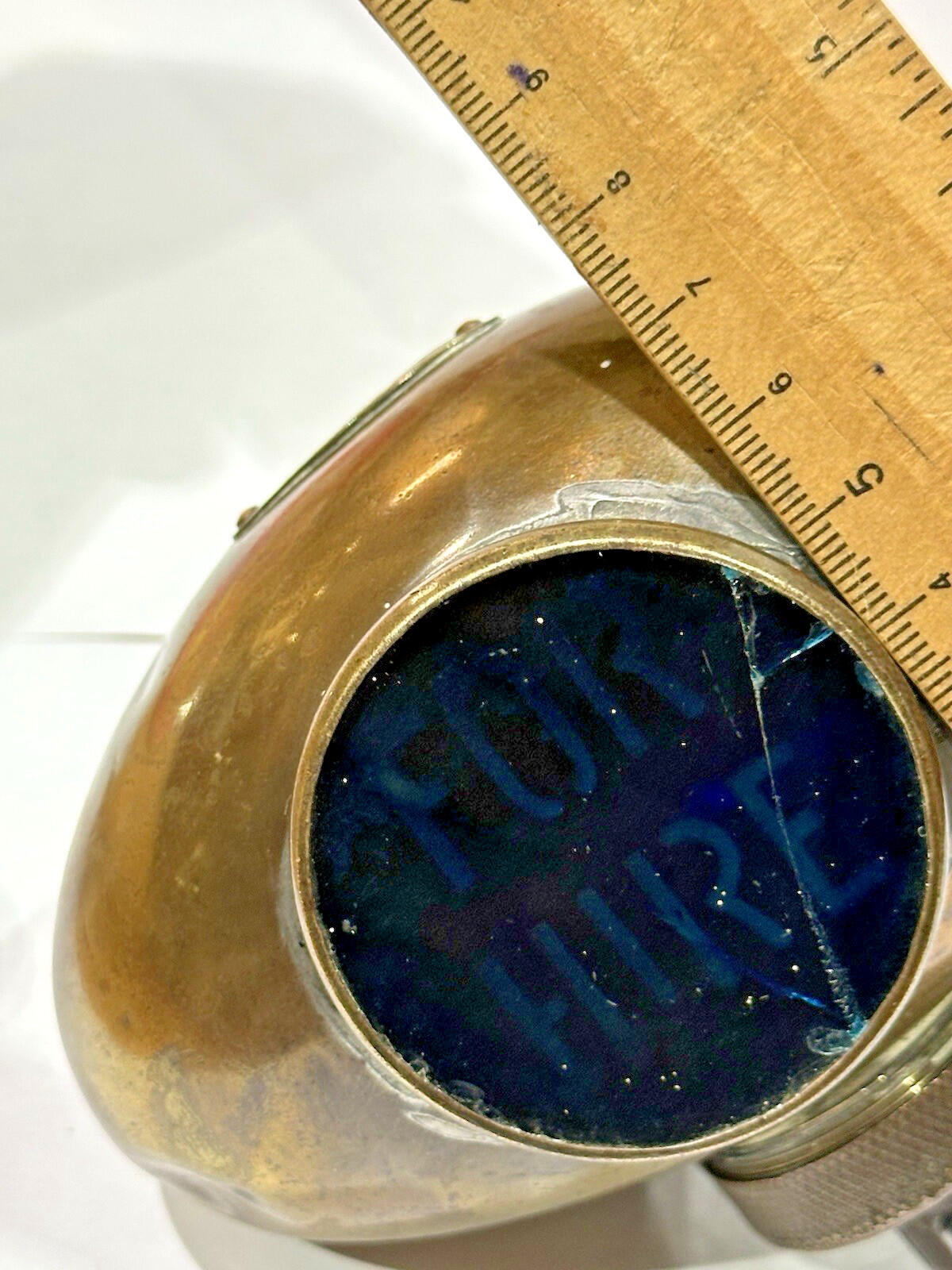 DUCO Taxi “Cab For Hire” diver’s-helmet light by Brown Brothers (brass, 1930s)
