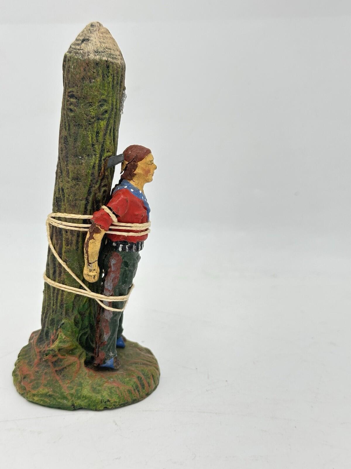 Elastolin Hausser German composite captured cowboy on post  6958 7CM SCALE