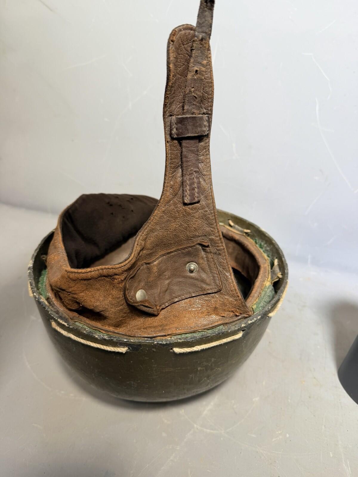 WWII Canadian Dispatch Rider Helmet Fiber Empire 7 3/8 Motorcycle Military WWII
