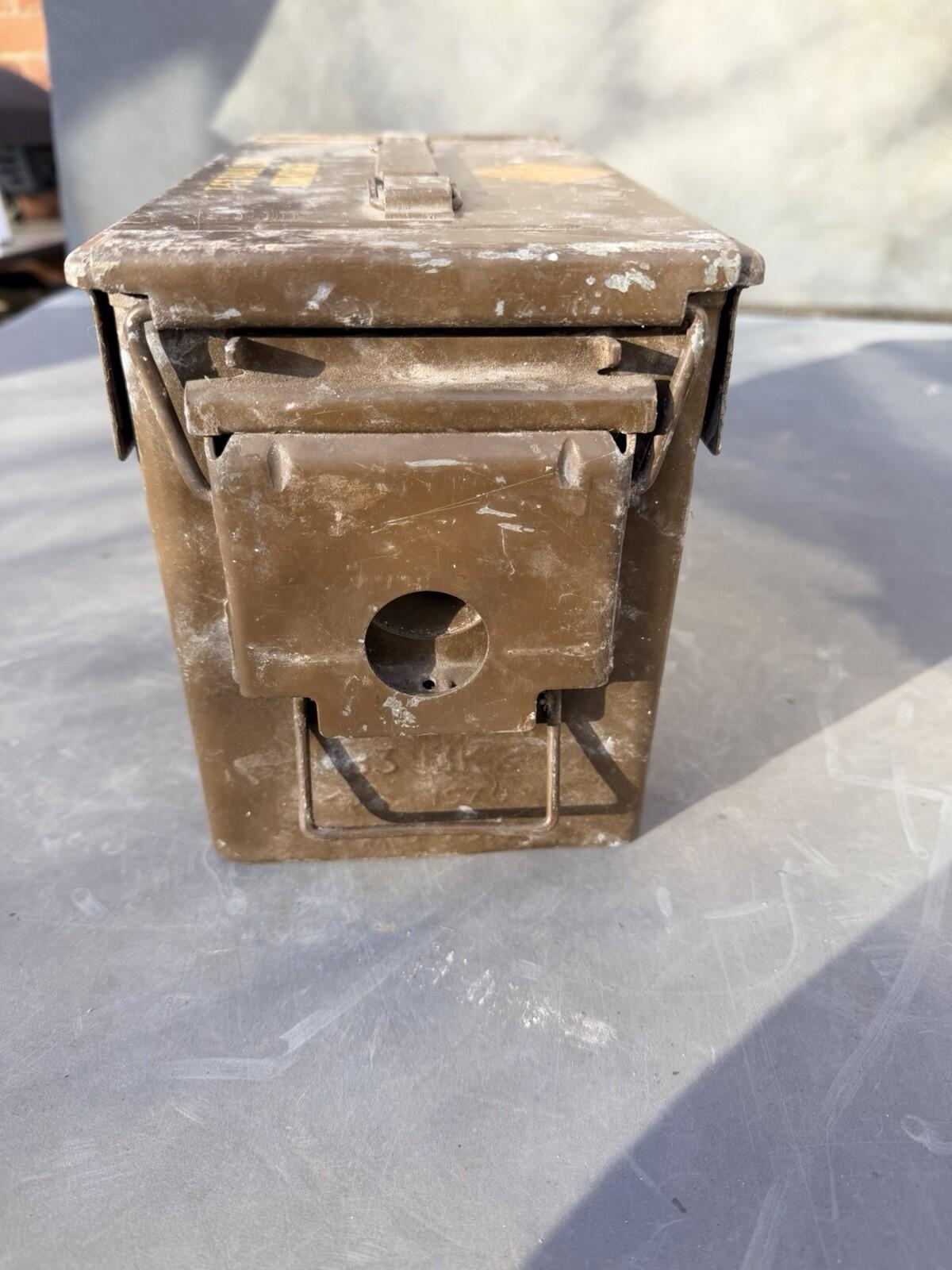 British Army 7.62mm  Cal Ammo Tin genuine item Original Paint 1970’s