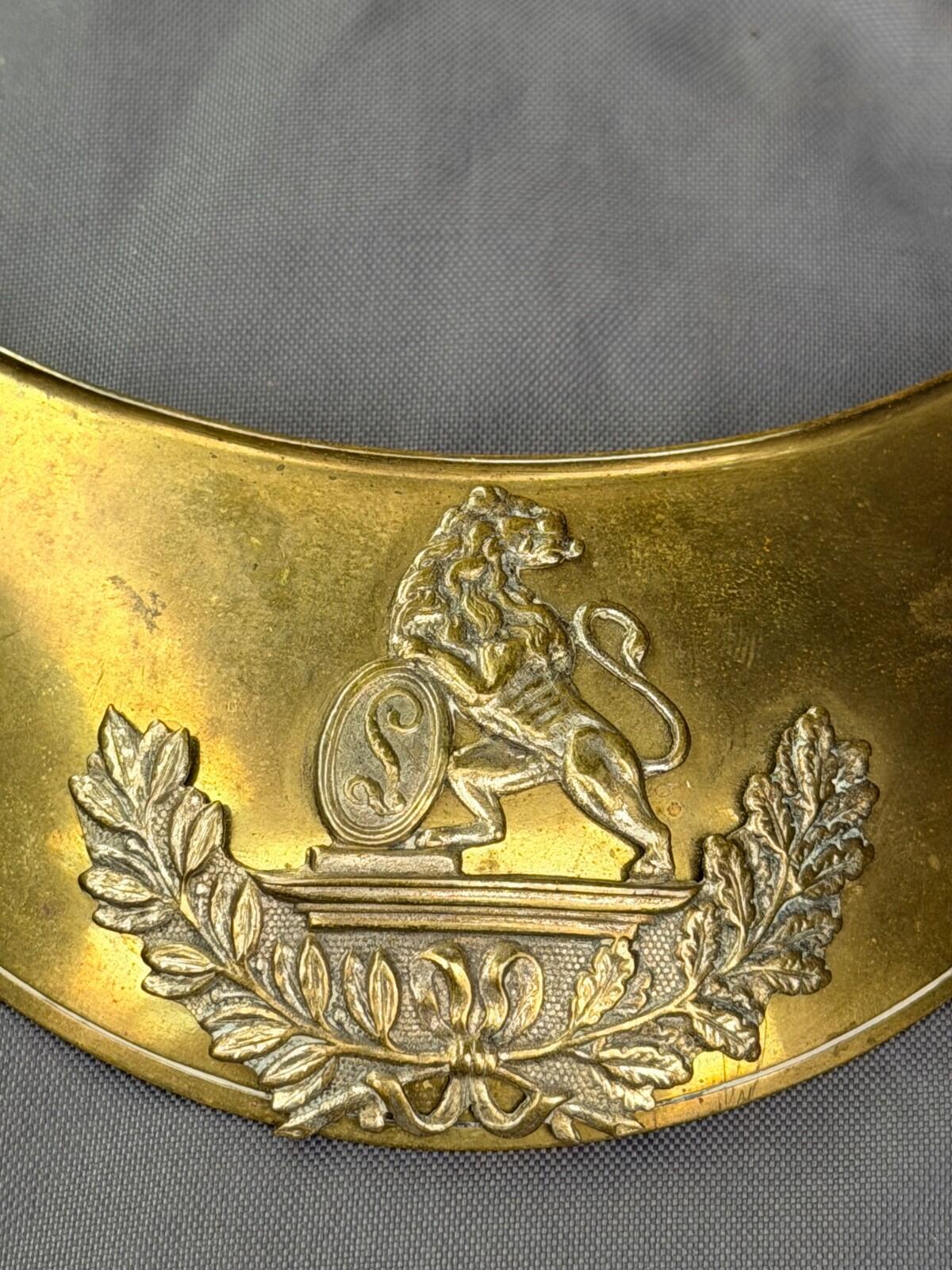 antique Belgian Military Gorget Lion Crest Maurice Journez Brussel