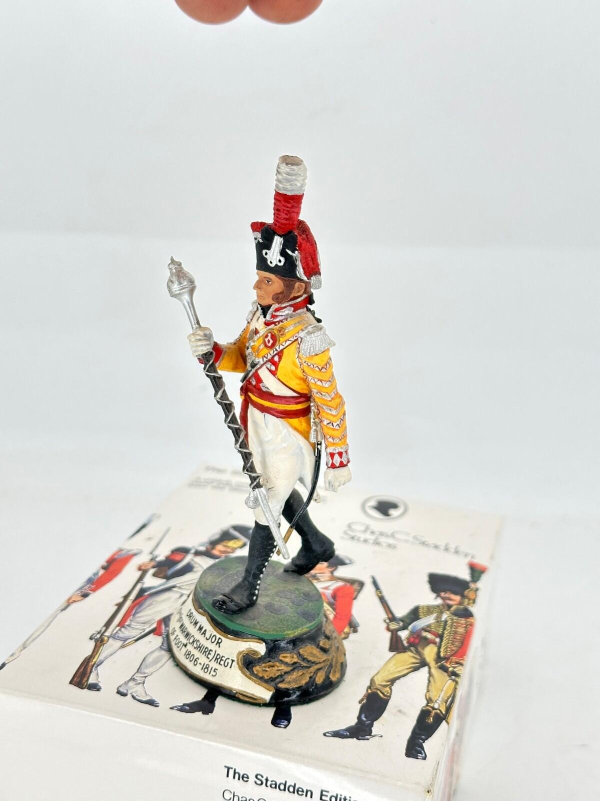 stadden napoleonic figure 90 mm studio paint drum major 5th Warwickshire