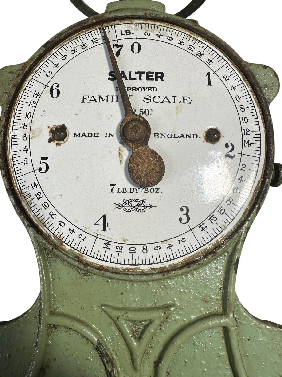 Salter No.50 Family Kitchen Scale 7lb Cast Iron Made in England enamel