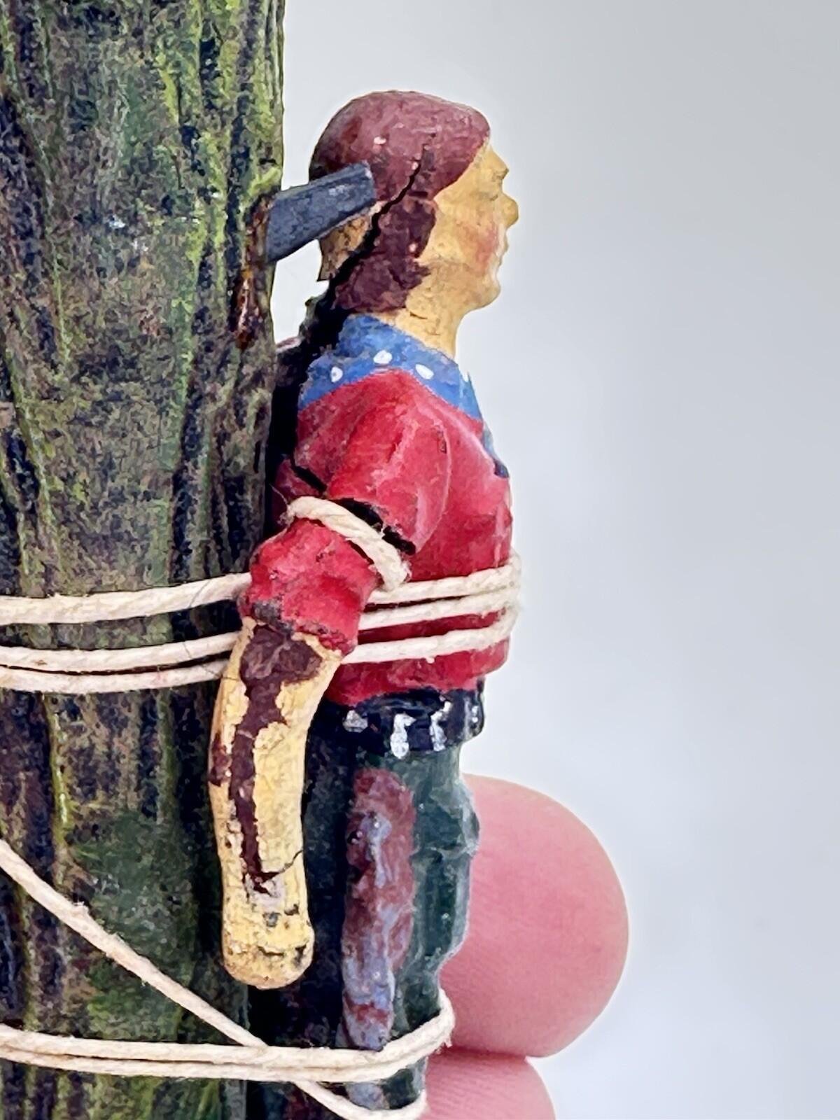 Elastolin Hausser German composite captured cowboy on post  6958 7CM SCALE