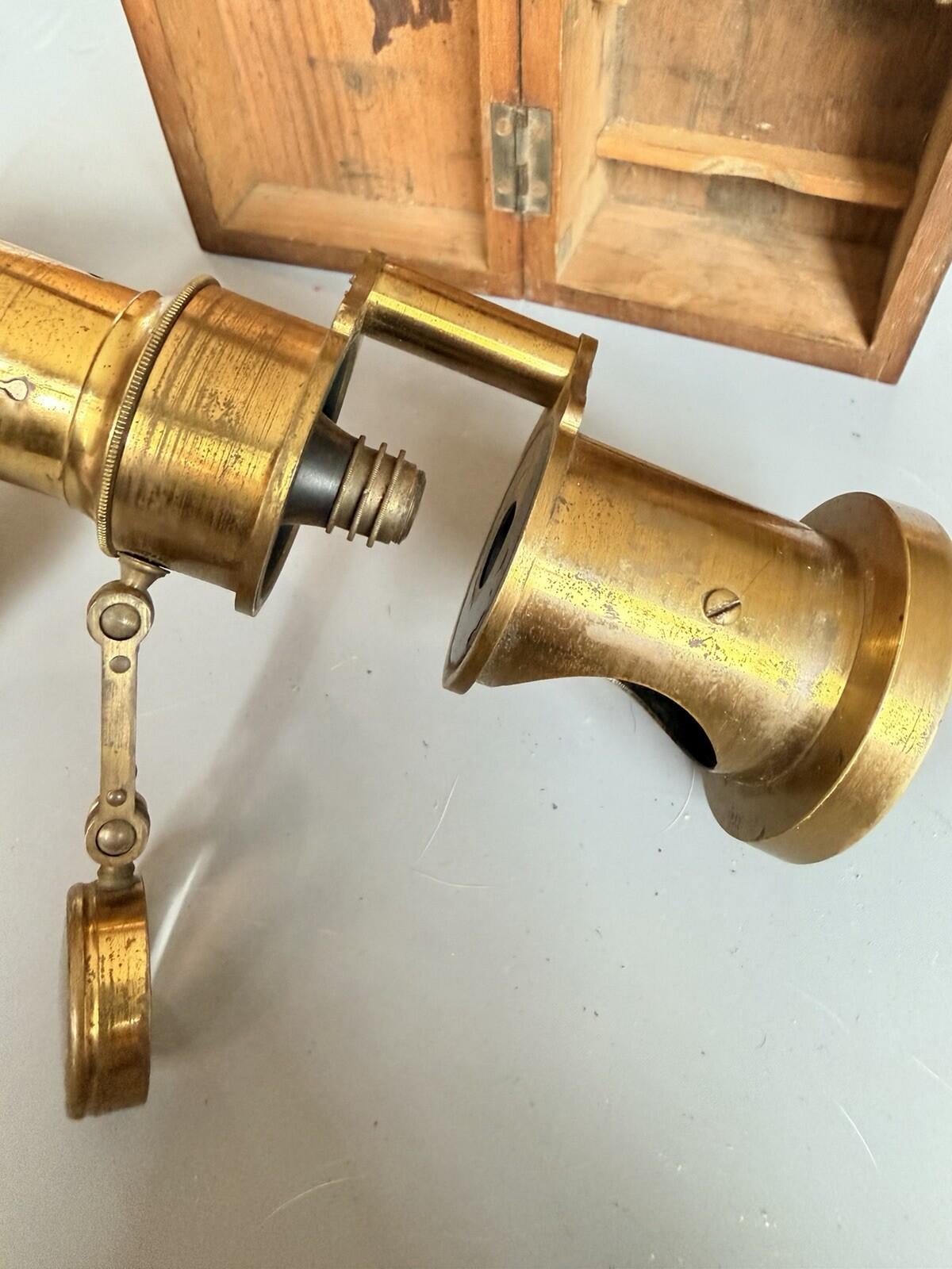 Victorian Brass Field Microscope London Optician Scientific Instrument