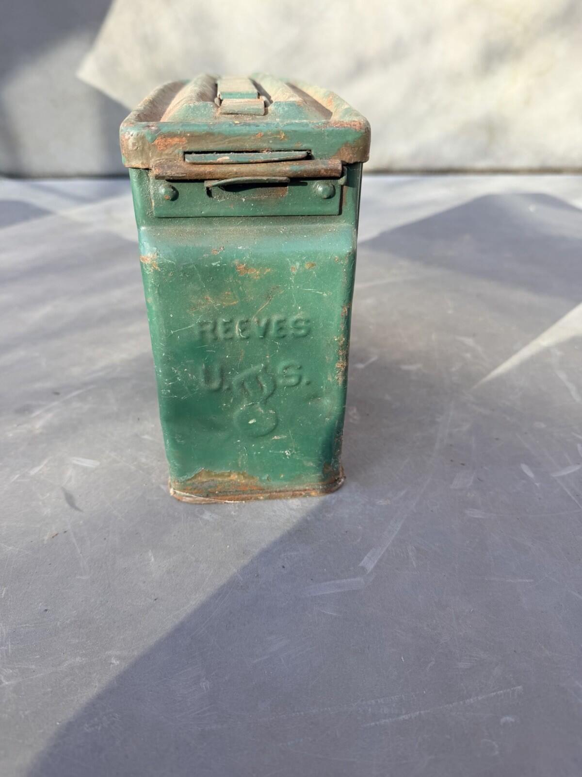 WW2 US Army 30 Cal Reeves Ammo Tin genuine item