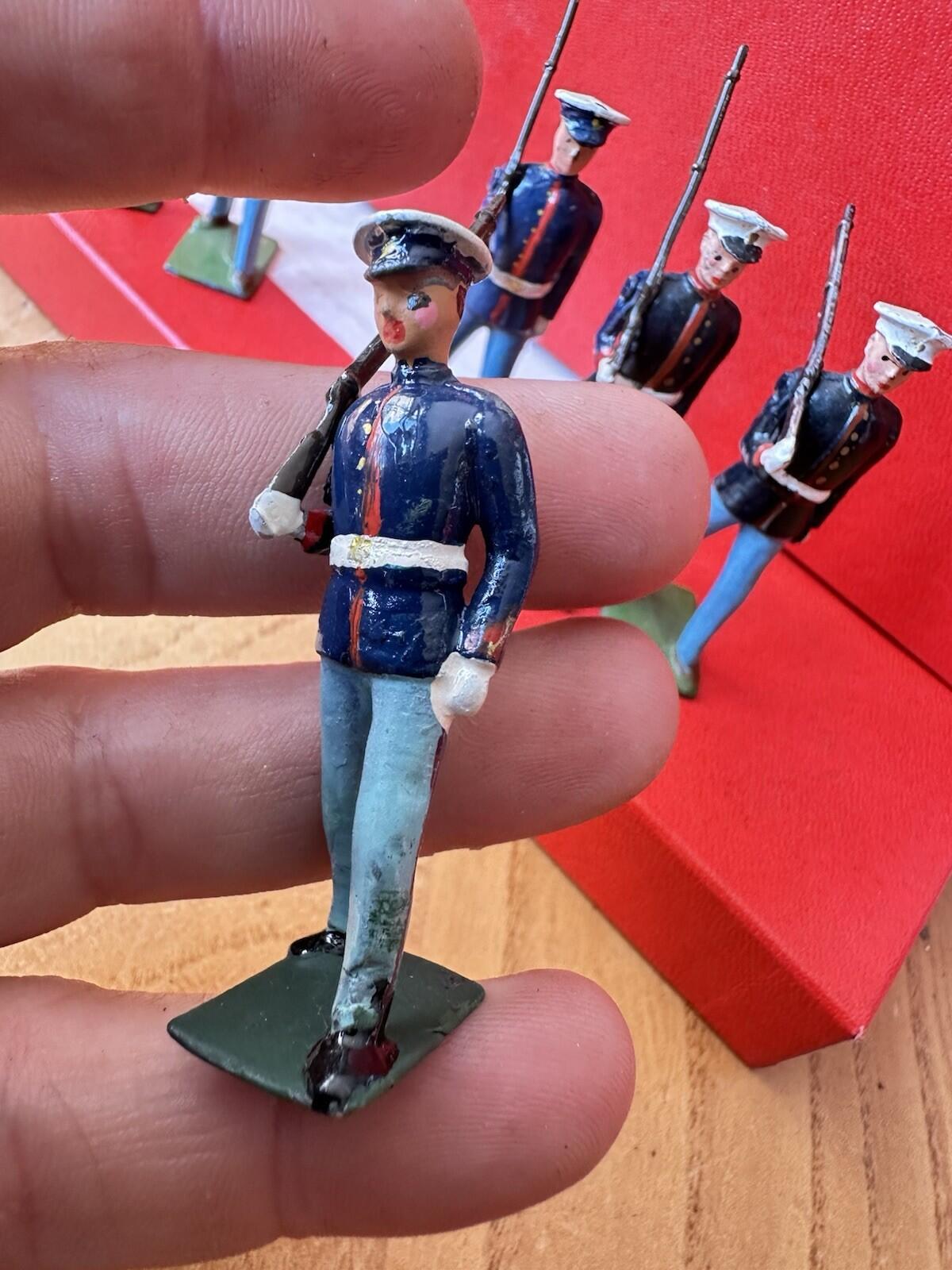 W Britains Post War 1948 Set 228 U.S. Marines with White Caps Original Paint