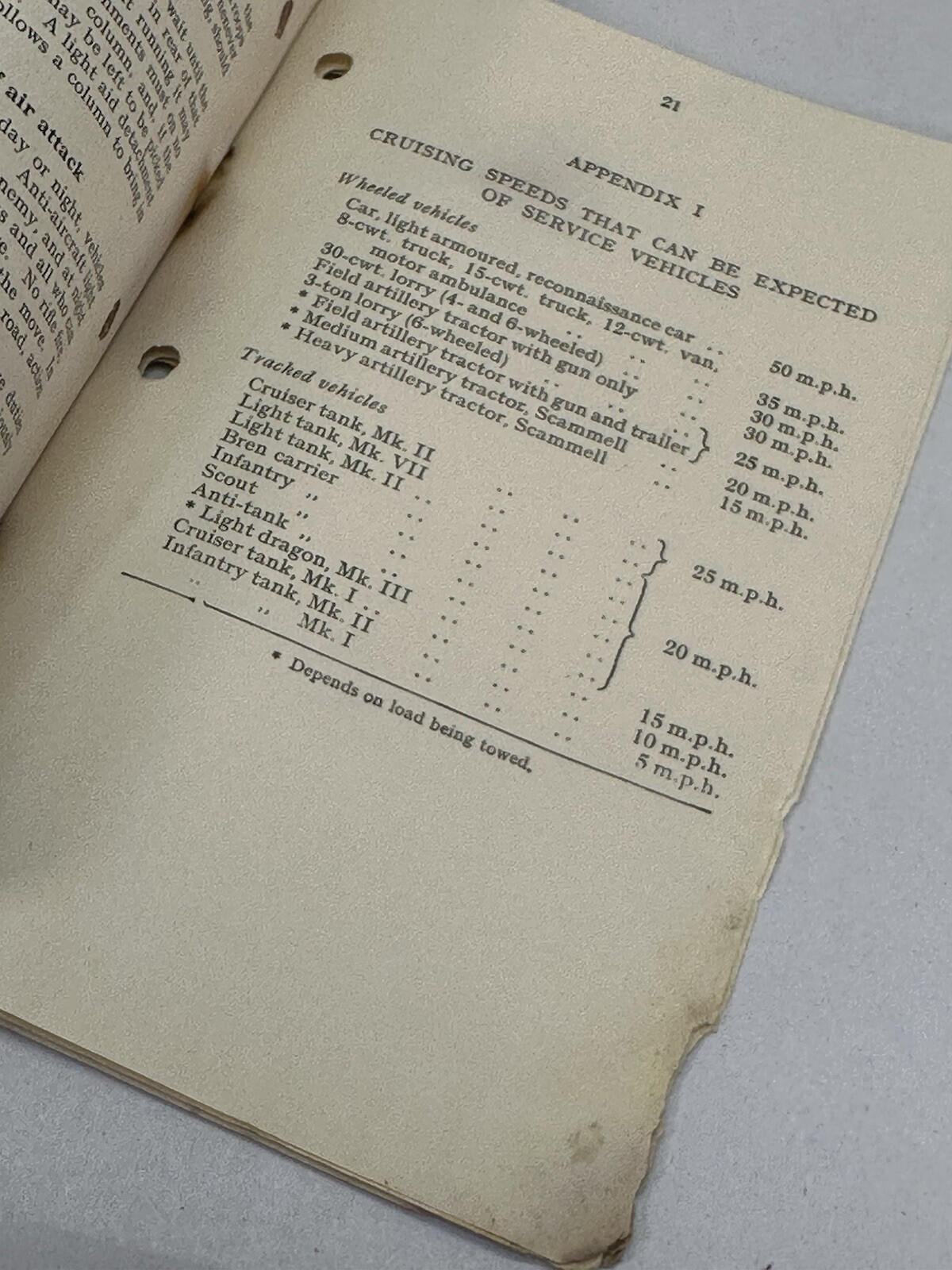 WW2 Pamphlet - Mechanised Movement By Road No 6 1939