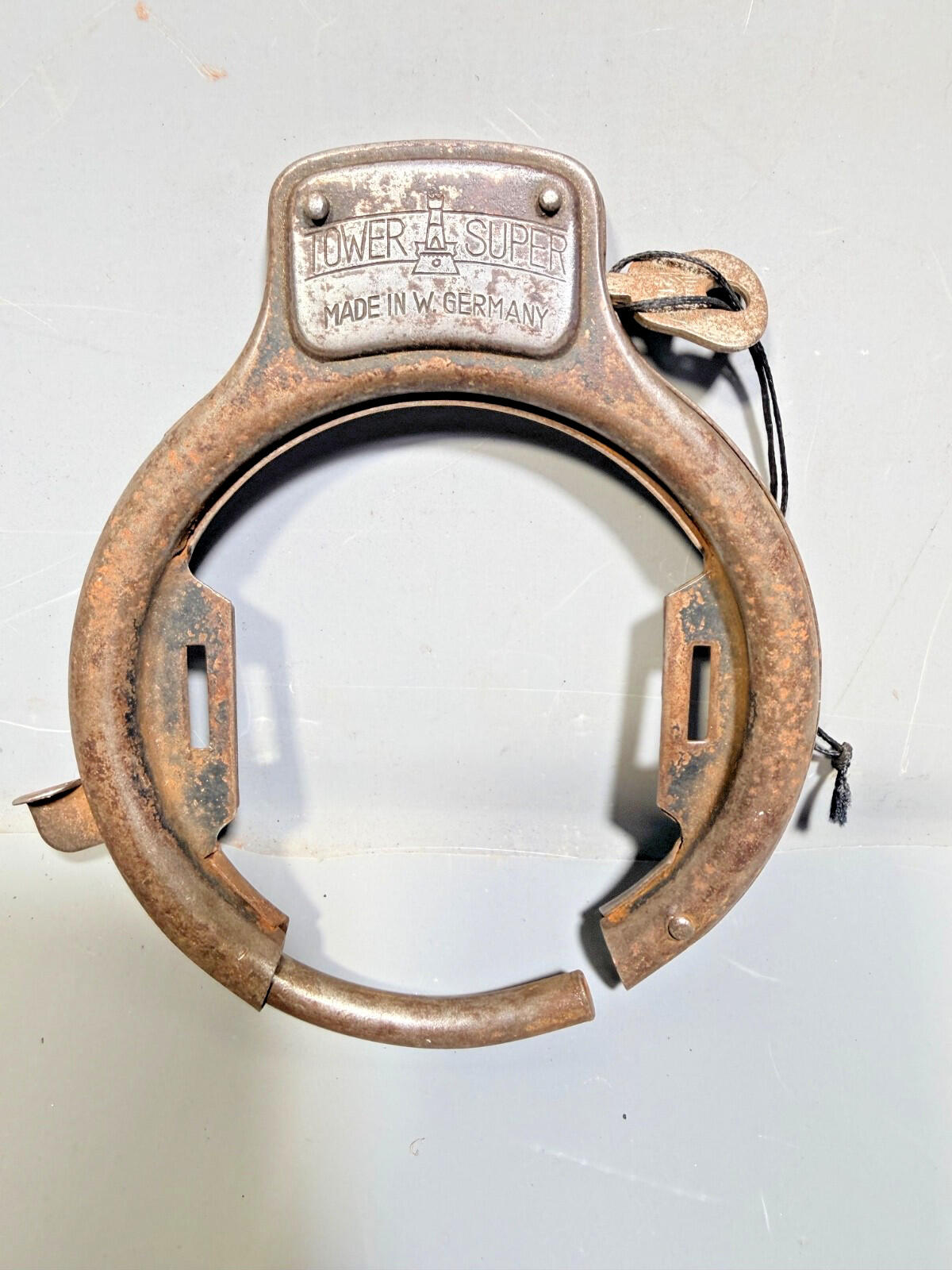 Vintage bike lock ballon tyre 1920's TOWER SUPER Germany with key working