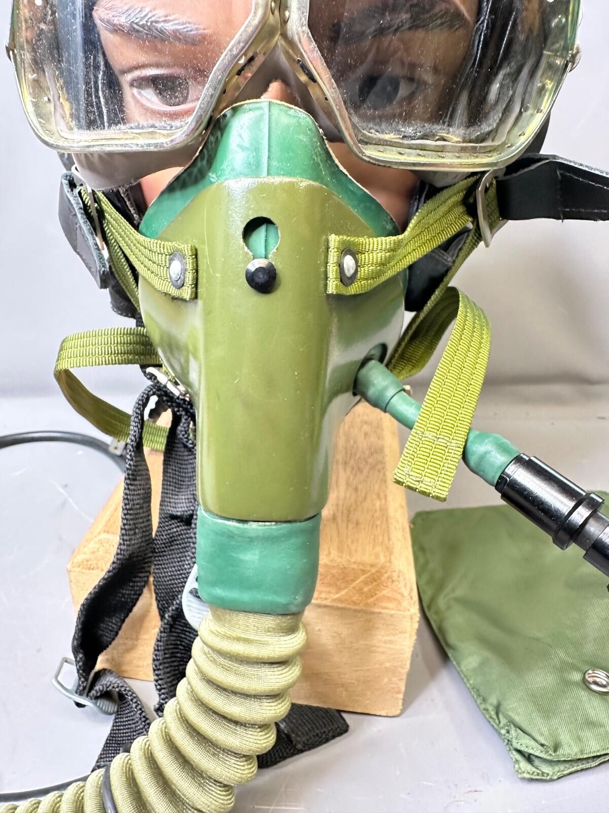 Cold War Soviet ShZ-82 Pilot Flight Helmet w/ Saphir Goggles & Oxygen Mask Sz 58