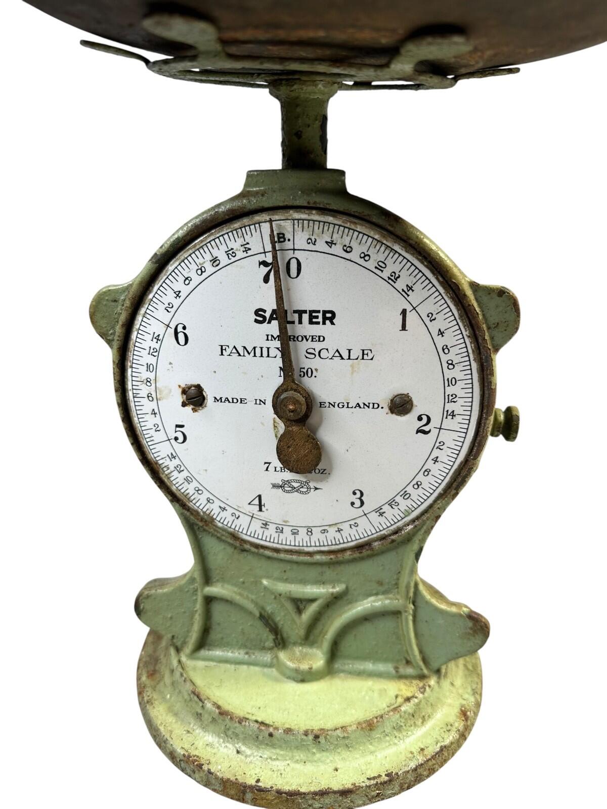 Salter No.50 Family Kitchen Scale 7lb Cast Iron Made in England enamel