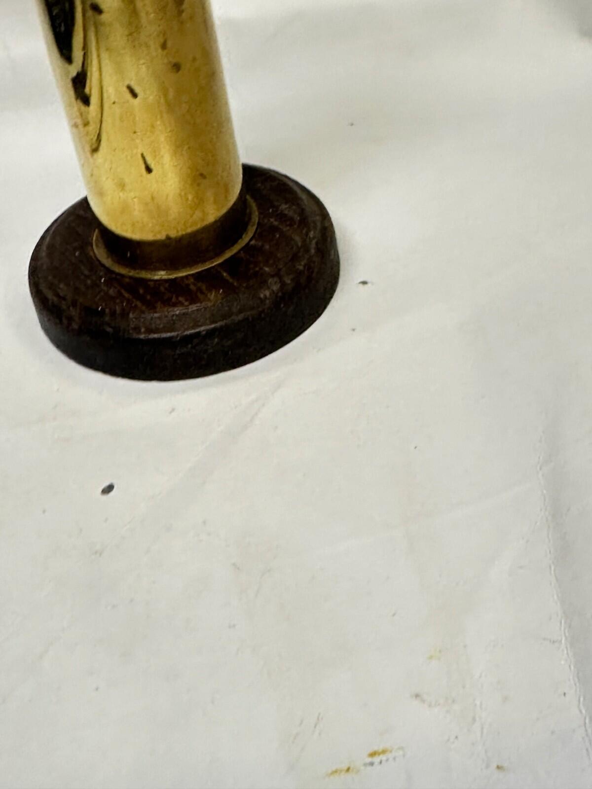 World War 2 Trench Art Brass vase on oak base 37mm m16 1942
