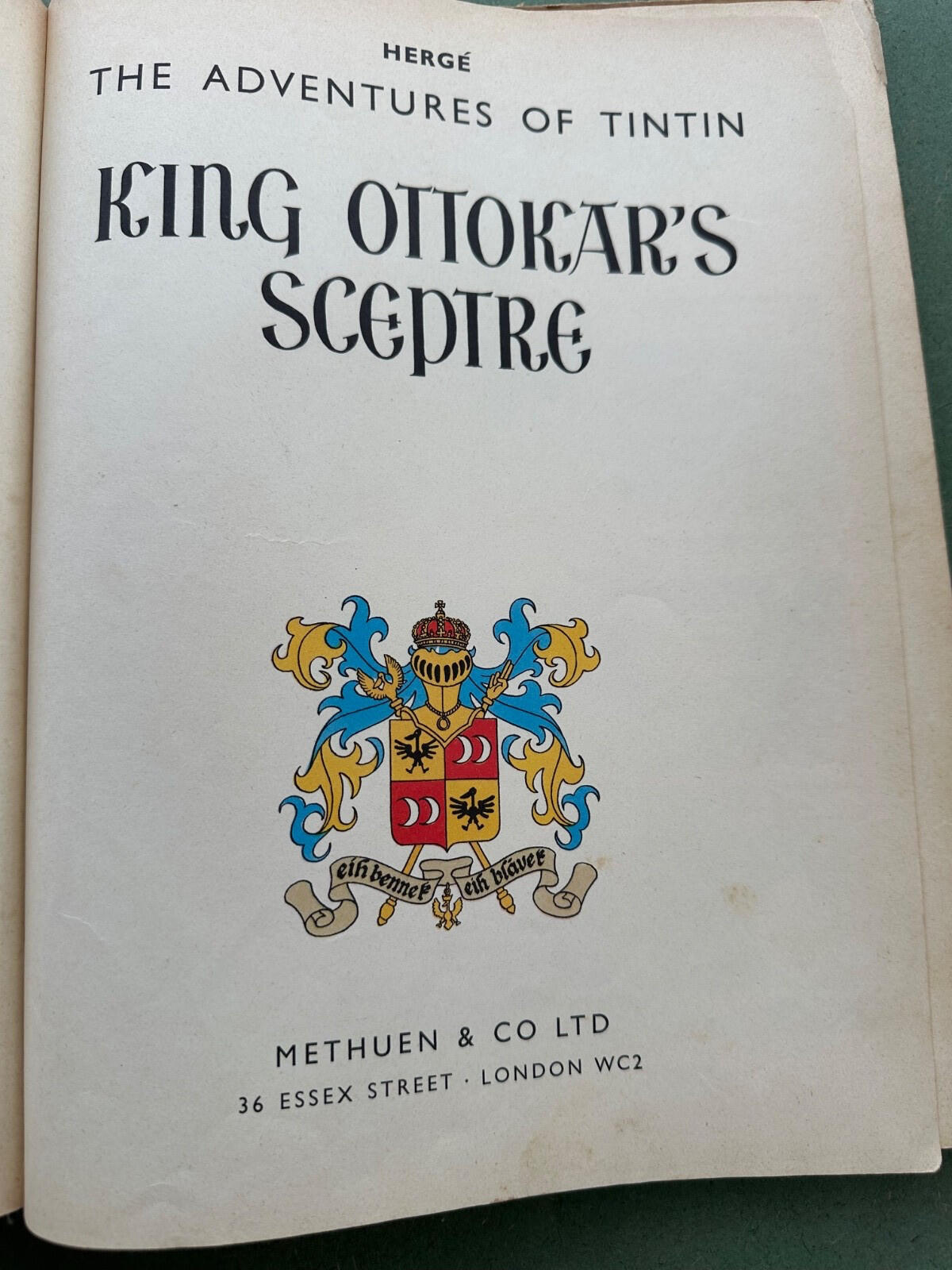 Tintin King Ottokar’s Sceptre – First English Edition 1958 Methuen  Hergé worn