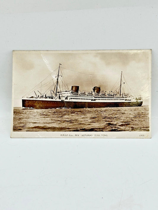 WW1 postcard- R.M.S.P. co'sMV  "ASTURIAS" 22500 TONS