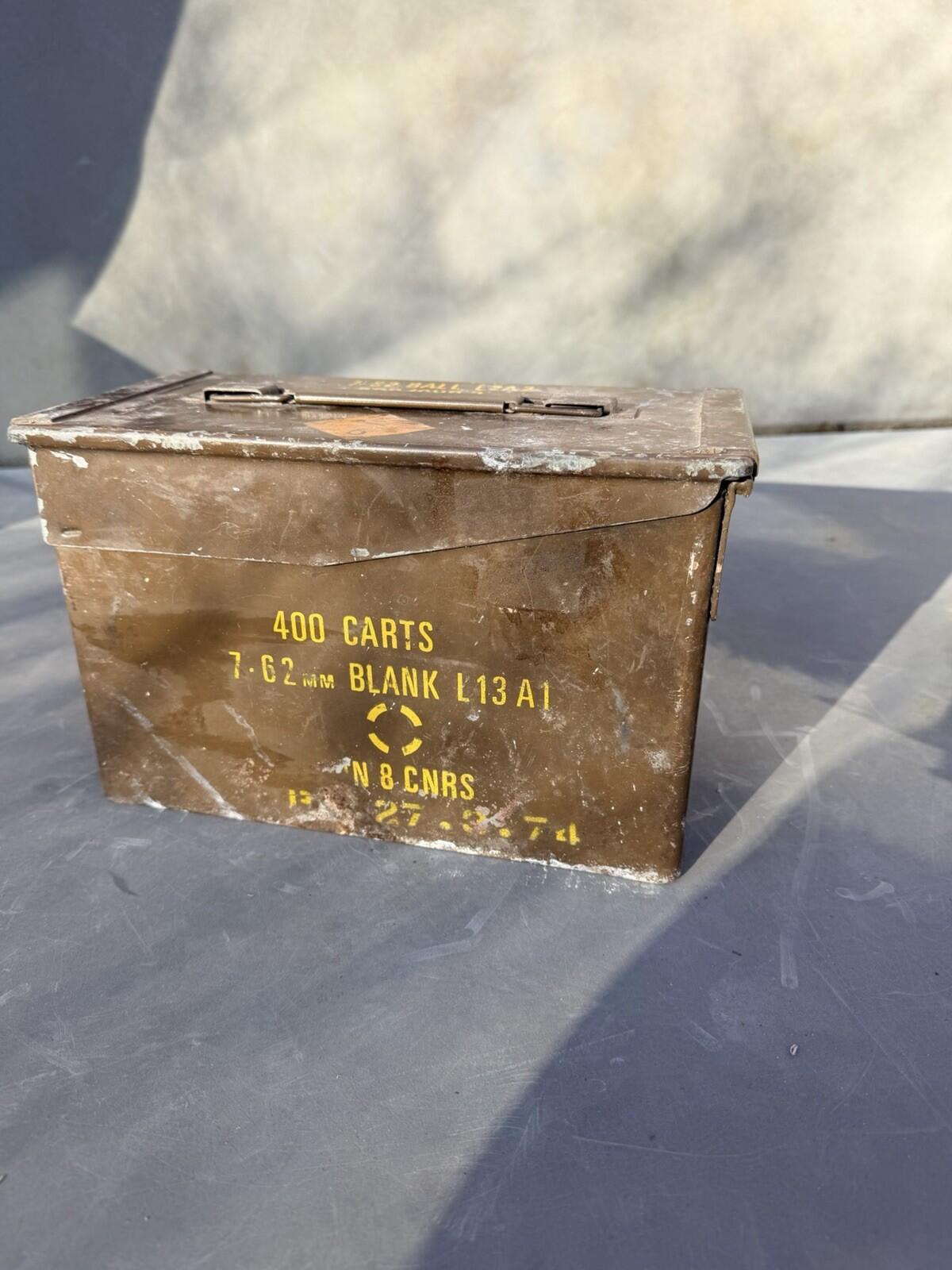 British Army 7.62mm  Cal Ammo Tin genuine item Original Paint 1970’s