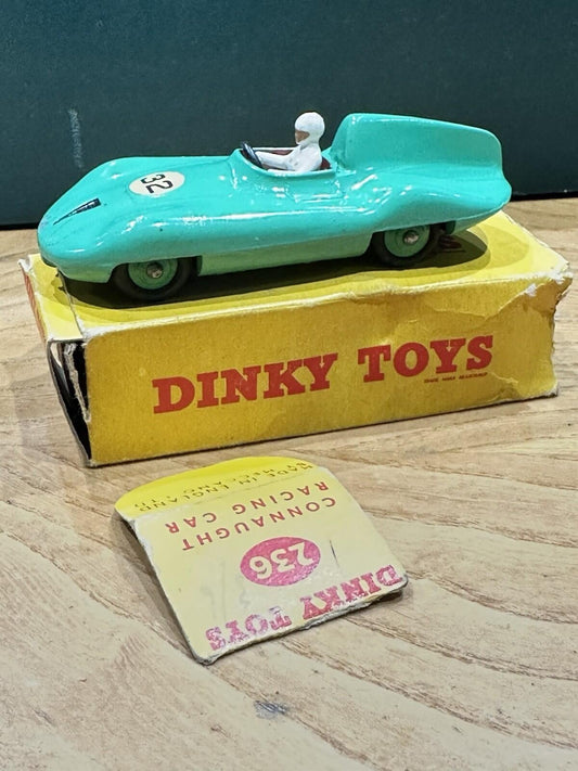 dinky toys meccano CONNAUGHT RACE CAR GREEN 236 near mint original boxed & paint