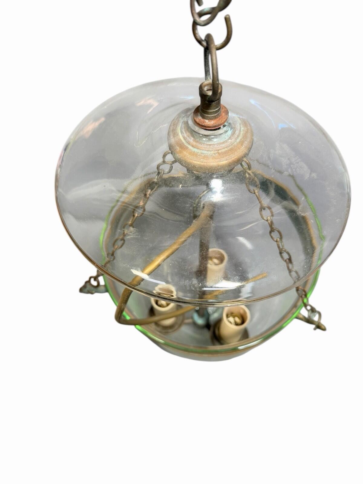 Antique Lantern Hundi Belgian Lamps Glass Bell Jar Suspendu lantern Hanging