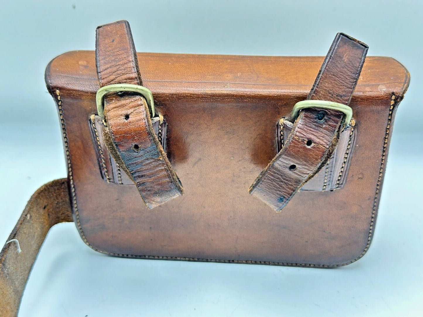 james Dixon Leather-Cased Saddle Fitting Sandwich Tin — Hunting Collectable