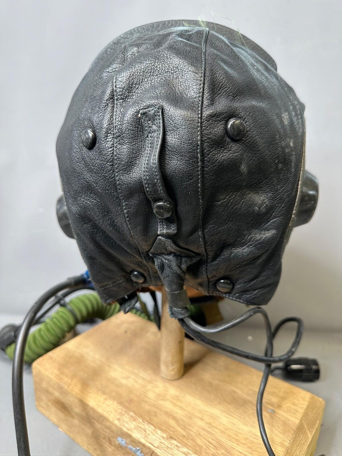 Cold War Soviet Flight Helmet ШЗ-82 + KM-32 Mask & Hose – Size 58 – mint