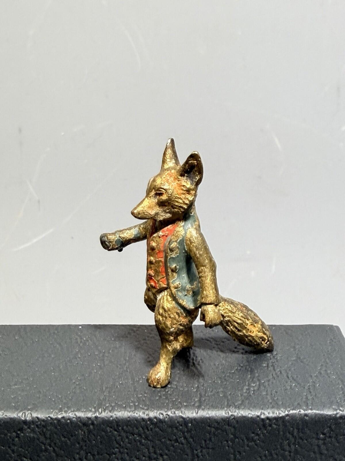 Mr. Tod Fox Miniature Cold Painted Bronze Figure - Unsigned - Beatrix Potter