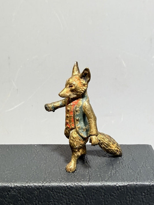 Mr. Tod Fox Miniature Cold Painted Bronze Figure - Unsigned - Beatrix Potter
