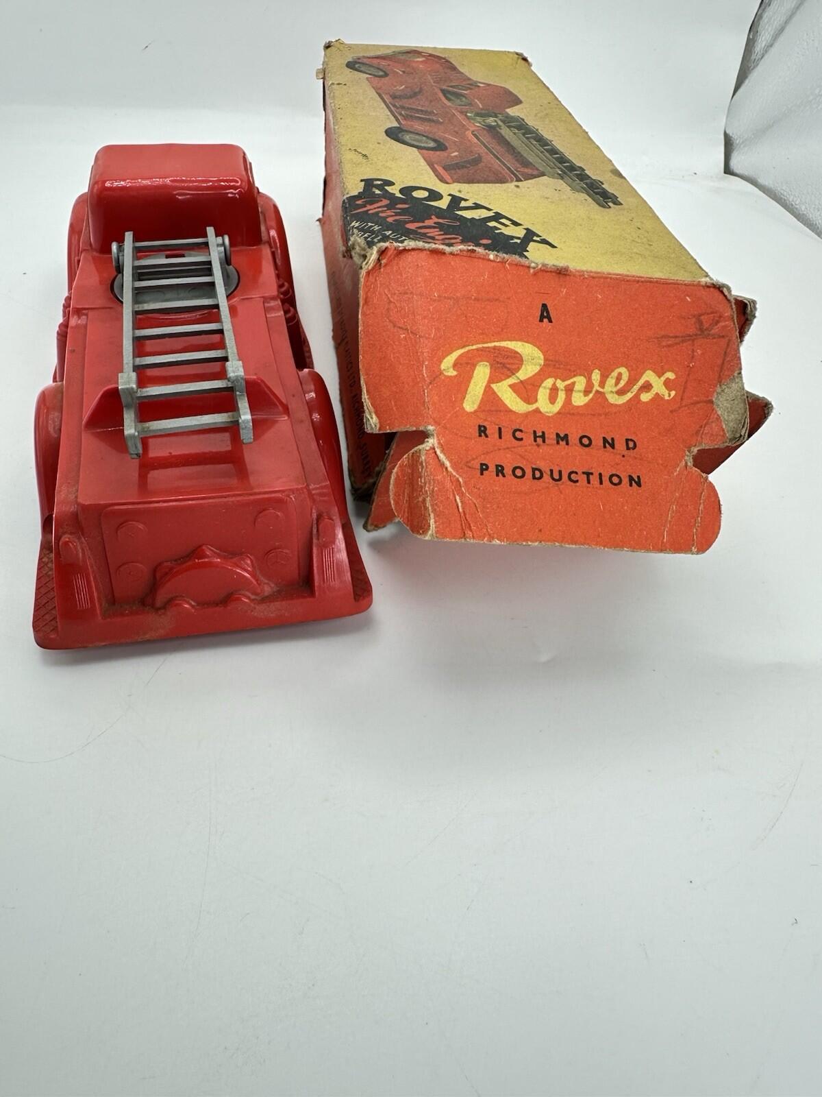 Fire Engine By Rovex Plastic Boxed 1950/60’s Rare Item Vintage toy