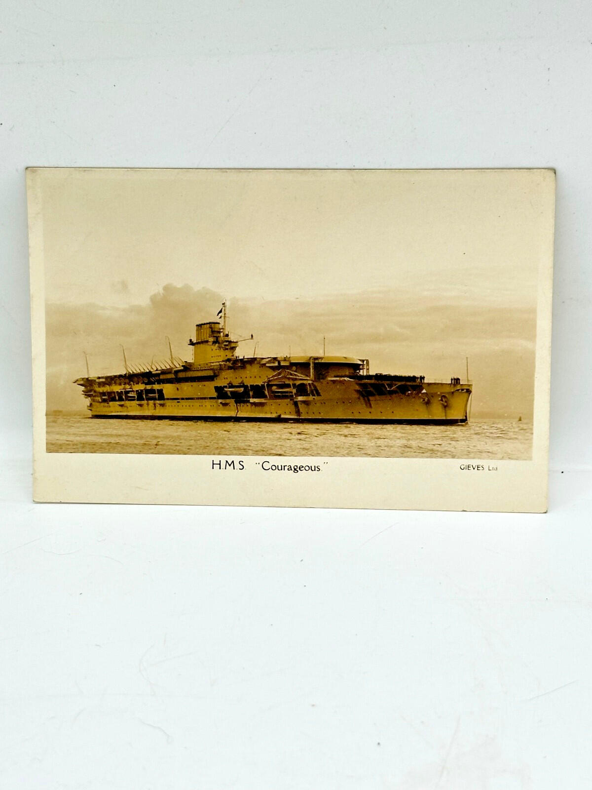 WW1 post card- HMS COURAGEOUS GIEVES unused