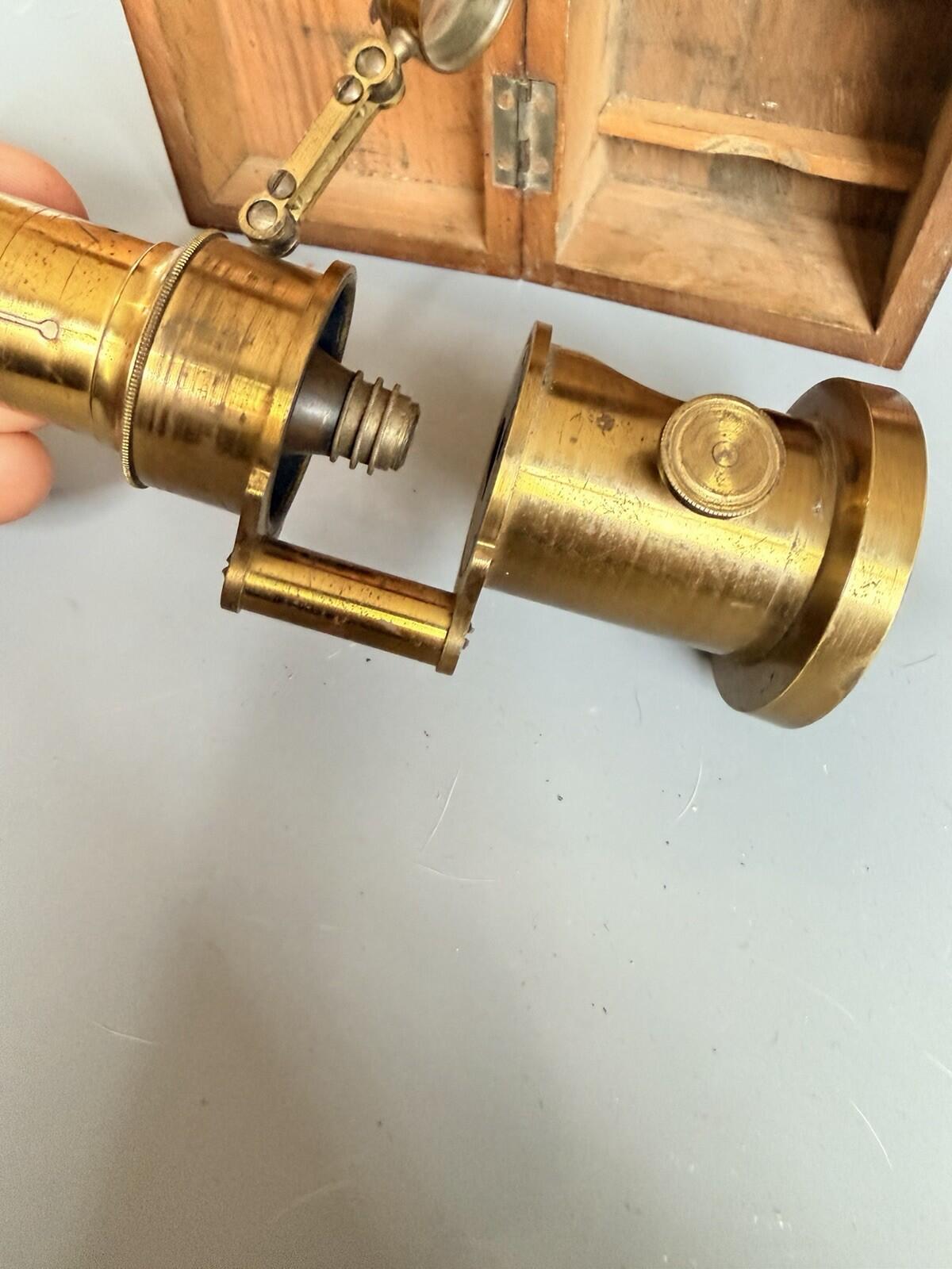 Victorian Brass Field Microscope London Optician Scientific Instrument