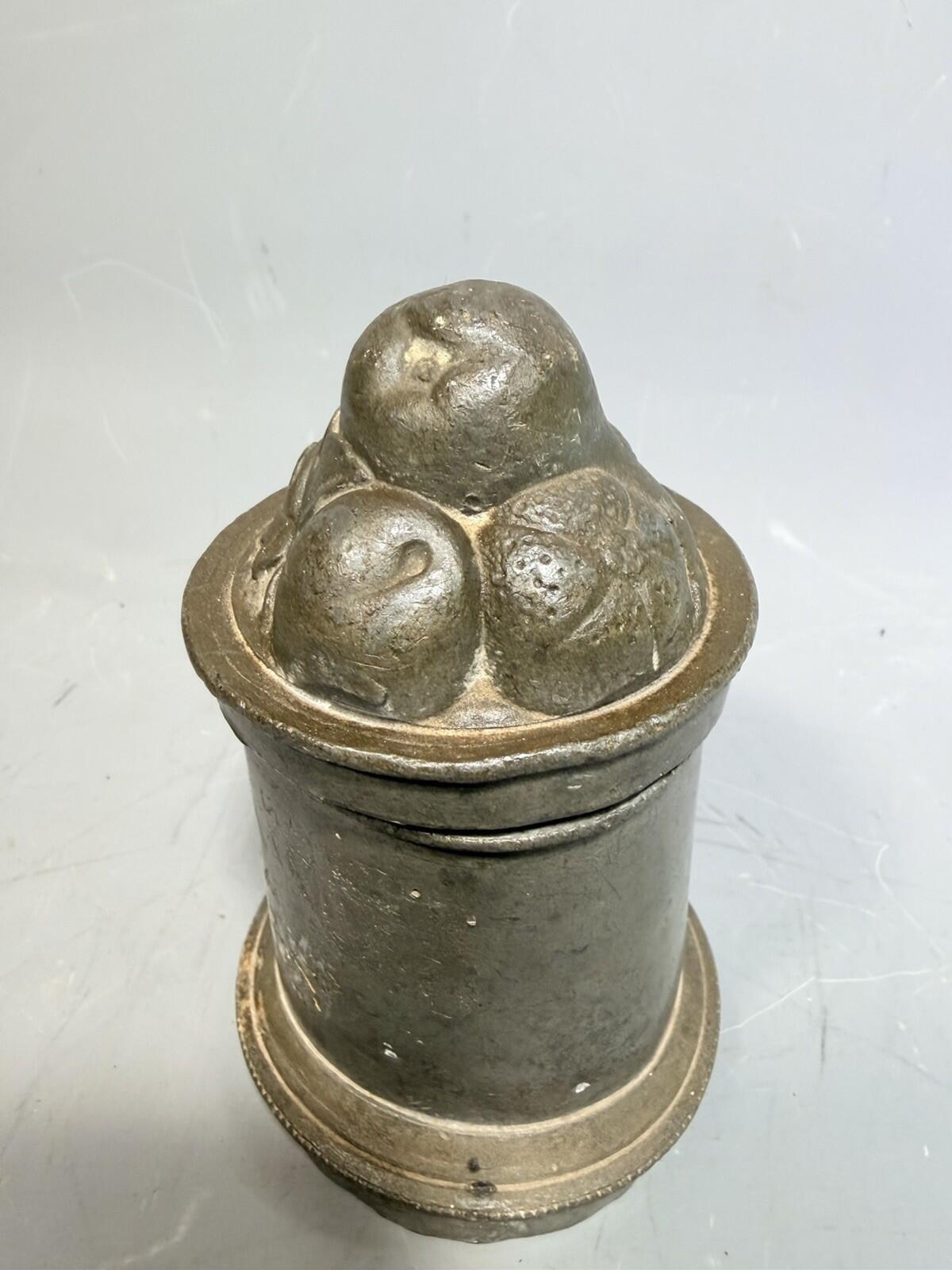 Antique Victorian Pewter Ornate Fancy Fruit Design Ice Cream Food Jelly Mould