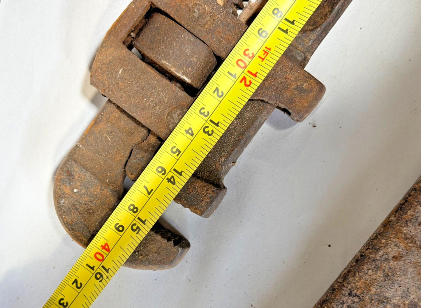 Vintage Ridgid Pipe Wrench + Large Open Spanner & Ring Spanner Set Old Tools Job